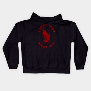 Sweeney | Barber Shop Logo in RED Kids Hoodie